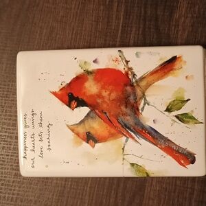 Dean Crouser Cardinal Bird Porcelain Plaque With Inspirational Quote 4x6